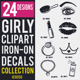 Girls Iron-on Decals Designs