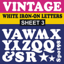 Vintage White Iron-on Letters