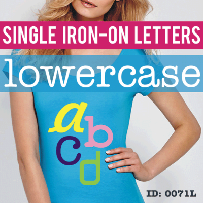 Single individual Iron-on Letters Lowercase