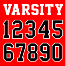 Varsity 2 Color Iron-on Numbers Packs
