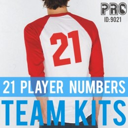 Soccer Team 21 Player Iron-on Number Kits